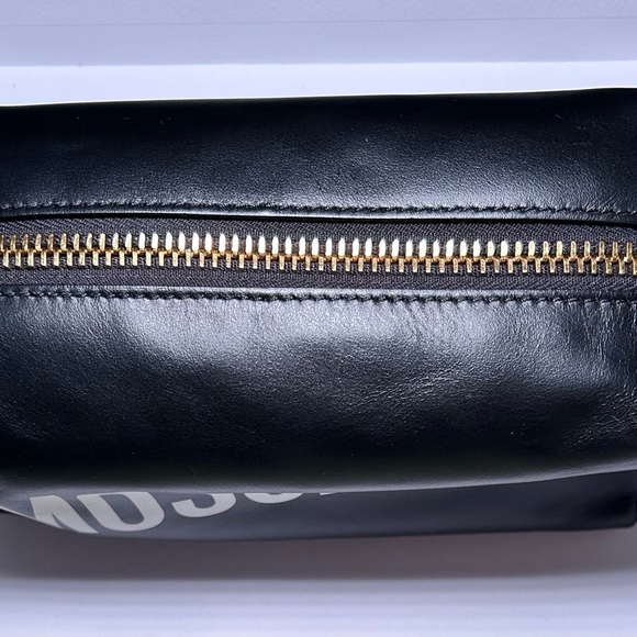 Moschino Black Logo Print Leather Travel Bag - Picture 10 of 13